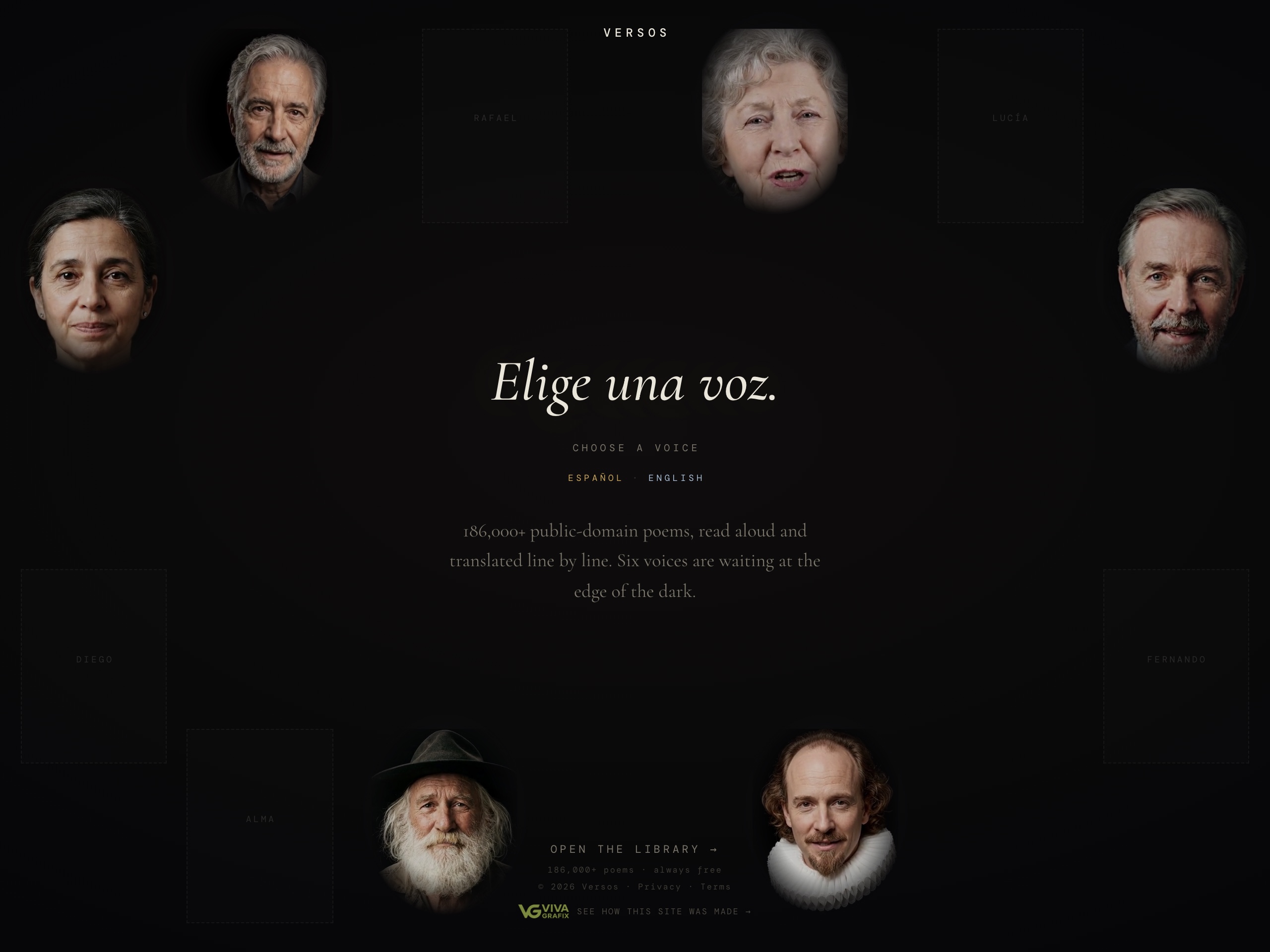 Versos — live site, designed and built by Viva Grafix